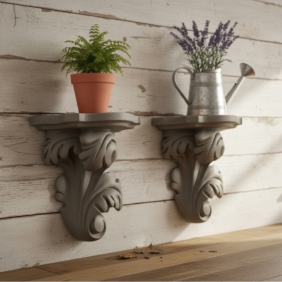 Elegant Gray Wall Shelves